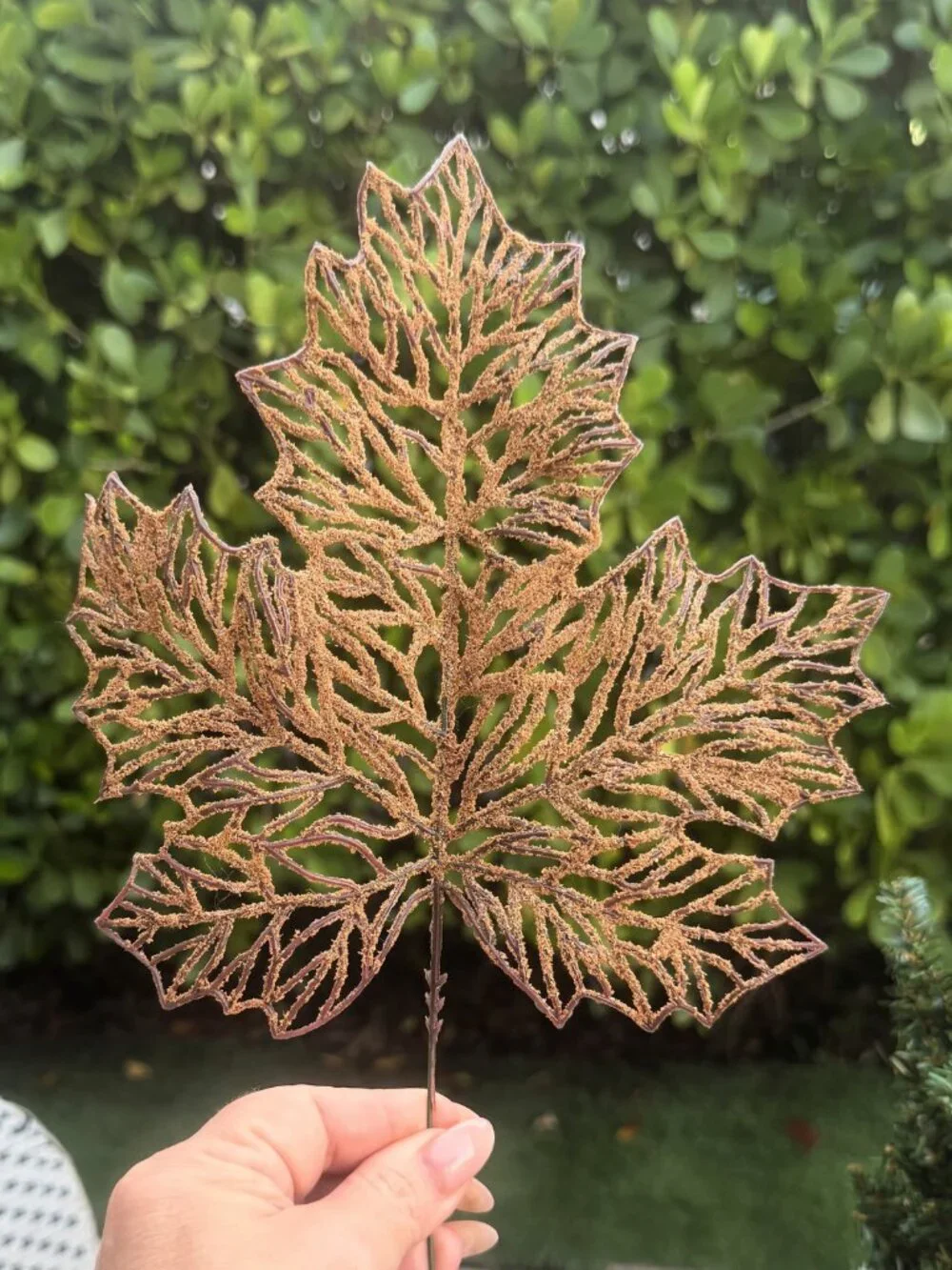 Set of 5 Large Autumn Harvest Maple Leaf Leaves Floral Picks Christmas Tree Fall